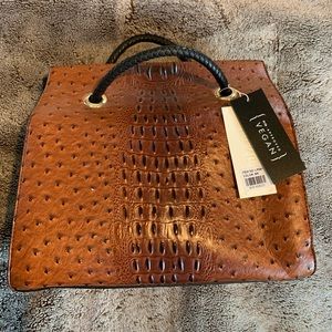 Le Miel faux ostrich skin bag